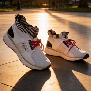 ROBERTO CAVALLI SPORT MENS SNEAKERS WHITE SIZE 8 1/2